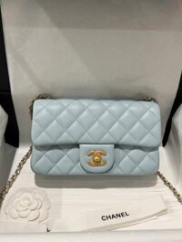 Túi Xách Chanel Classic Chuông Like Auth Nữ Da Thật Khoá Vàng 20cm