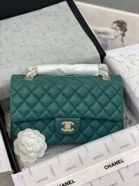 Túi Xách Chanel Classic Flap Bag Siêu Cấp Màu Xanh 25cm