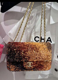 Túi Xách Chanel Classic Siêu Cấp Họa Tiết Đính Cườm 20cm