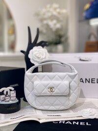 Túi Xách Chanel Hình Bán Nguyệt Siêu Cấp Màu Trắng 16cm