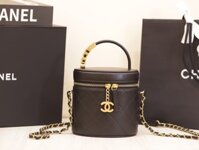 Túi Xách Chanel Vanity Like Auth Nữ Da Bò Khoá Vàng 20x14cm