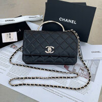 Túi Xách Chanel Woc 24K Siêu Cấp Chất Da Trơn Màu Đen 19x12cm