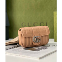 Túi xách chính hãng nữ Gucci Marmont X-mini màu bánh quy biscuit quá đẹp Size 18x10cm