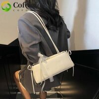 Túi xách COFORDOS French Stick, Túi đeo vai PU bạc Nơ Y2K, Túi đeo vai PU màu trơn di động Dung tích lớn Túi đựng nách xi lanh chất lượng cao hàng ngày