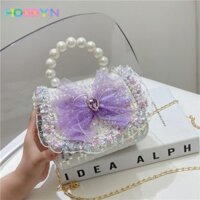 Túi xách công chúa HOBBYIN, Túi đeo vai Mini bằng da giả, Túi đeo chéo dễ thương cho bé gái