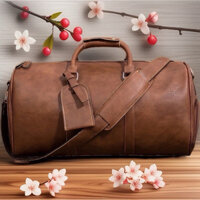 Túi Xách Da bò Du Lịch Nam Nữ Cỡ Lớn Gấp Gọn Đẹp giá Rẻ Kiểu Túi Chống Da Mềm Chống Nước Có Ngăn Để Giầy Riêng TUI-01