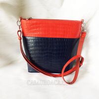 Túi xách da cá sấu phối màu - 0230