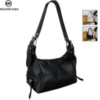 Túi xách da đen trắng sành điệu có dây đeo tùy chỉnh