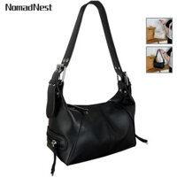 Túi xách da đen trắng sành điệu có dây đeo tùy chỉnh