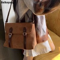 Túi xách da lộn trang trí khóa hiện đại thời trang