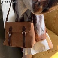 Túi xách da lộn trang trí khóa hiện đại thời trang