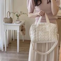 Túi xách đa năng túi xách nữ chất vải màu trắng xinh xắn mã t923