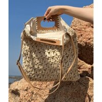 Túi Xách Đan Mây 2 Màu Tùy Chọn Thời Trang Mùa Hè 3 Cách