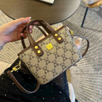 Túi Xách Dáng Làn Hình Gấu Size 17 Viền Nâu Thời Trang Trẻ