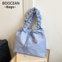 Túi xách dây rút, Túi vải Nylon thông thường thời trang dung tích lớn, Túi đi lại Túi xách xếp ly đàn hồi chống thấm nước