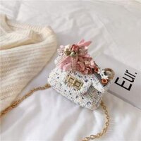 Túi xách dây xích nhỏ có họa tiết