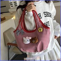 Túi xách DEALSSHOP, Túi lưu trữ hoạt hình đa chức năng, Y2K Dạo phố Harajuku Hello Kitty Túi Tote cầm tay
