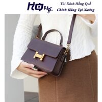 Túi Xách Đeo Chéo Nữ Hàng Đẹp Khoá H 3 Ngăn Hồng Quế. Túi Xách Nữ 3 Ngăn Hàng Đẹp