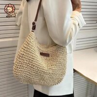 Túi xách đi biển rơm Túi xách nữ dung tích lớn Túi đeo vai Túi xách dệt thông thường