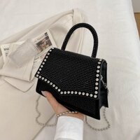 TÚI XÁCH ĐÍNH ĐÁ ĐI TIỆC SANG TRỌNG - MÀU ĐEN