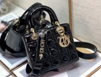Túi Xách Dior Lady Màu Đen Da Bóng Siêu Cấp D-Joy 22x15cm