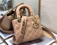 Túi Xách Dior Lady Màu Hồng Da Bóng Siêu Cấp D-Joy 22x15cm
