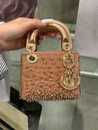 Túi Xách Dior Lady Mini Hoạ Tiết Đính Đá Siêu Cấp 12cm