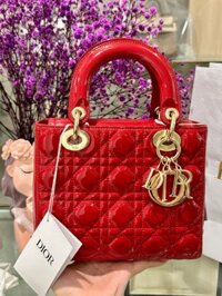 Túi Xách Dior Lady Nữ Da Bóng Màu Đỏ Siêu Cấp 20cm