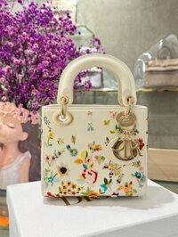 Túi Xách Dior Lady Siêu Cấp Nữ Hoạ Tiết Thêu Hoa 17cm