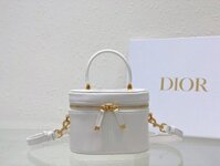 Túi Xách Dior Vanity Signature Siêu Cấp Màu Trắng 20x12x14cm