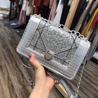 Túi Xách Dra Hộp Nhật nhũ kim tuyến