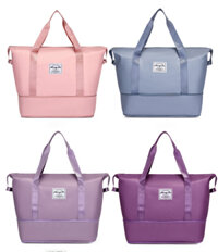 Túi xách du lịch 2 tầng cỡ lớn túi đựng đồ thể thao tập gym, yoga, quần áo nữ chống nước có thể nới đáy thành 2 tầng - TÍM MẬN