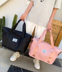 Túi xách du lịch 2 tầng cỡ lớn túi đựng đồ thể thao tập gym, yoga, quần áo nữ chống nước có thể nới đáy thành 2 tầng - Hồng