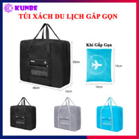 Túi Xách Du Lịch KUNBE Chất Liệu Chống Thấm Nước, Có Khe Gài Vali Gấp Gọn Tiện Lợi - Màu Đen