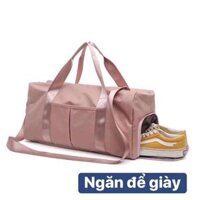 Túi xách du lịch thể thao xách cho nam nữ đẹp đựng đồ quần áo tập đa năng có nhiều ngăn để giầy đi chơi phượt size lớn - hồng