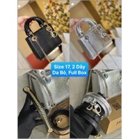Túi Xách Dự Tiệc CD Mini Lady 2 Dây Đeo Size 17 Da Thật Full Box (NHẮN TRƯỚC SHOP KIỂM KHO)