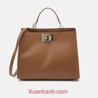Túi xách Furla 1927 Top Handle da thật, form vuông thời thượng #Cognac (Nâu Tây) - TẶNG COMBO HOT