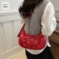 Túi xách GOJO Nơ, Túi đeo vai thắt nơ phong cách Hàn Quốc, Túi đeo chéo đơn giản Balletcore Da PU Túi đeo nách nữ