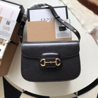 Túi Xách Gucci 1955 Horsebit Like Auth Da Mịn Màu Đen 25cm