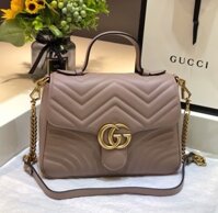Túi Xách Gucci Marmont Top Handle Like Auth Nữ Khóa Vàng 27cm
