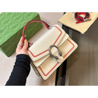 Túi xách Gucci màu trắng quai đỏ cực xinh size 24 cm full box