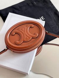 Túi Xách Hàng Hiệu Celine Mini Hình Bầu Dục Màu Nâu 16×12.5x4cm