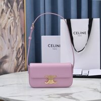 Túi Xách Hàng Hiệu Celine Triomphe Shoulder Bag Nữ Màu Hồng 20x12cm