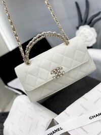 Túi Xách Hàng Hiệu Chanel Woc Siêu Cấp Màu Trắng 18cm