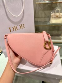 Túi Xách Hàng Hiệu Dior Saddle Nữ Da Bò Màu Hồng 20x15x4cm