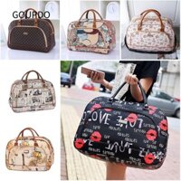 Túi xách hành lý GOUPDO, Túi Zip du lịch in PU, Túi xách chống nước Zip qua đêm
