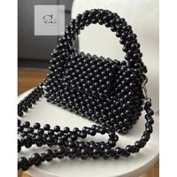 Túi xách hạt nhựa - Màu đen huyền bí