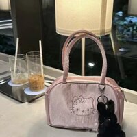 Túi xách Hello Kitty dễ thương Túi Tote ba lê Satin cao cấp cho bé gái Túi bóng chày Tote dung tích lớn