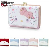 Túi xách Hello Kitty MELIFEISEWU, Ví da PU thời trang dễ thương, Quà tặng sinh nhật Túi đựng thẻ gấp Kawaii Kuromi Cinnamoroll
