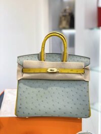 Túi Xách Hermes Birkin Da Đà Điểu Khâu Tay Siêu Cấp 25cm